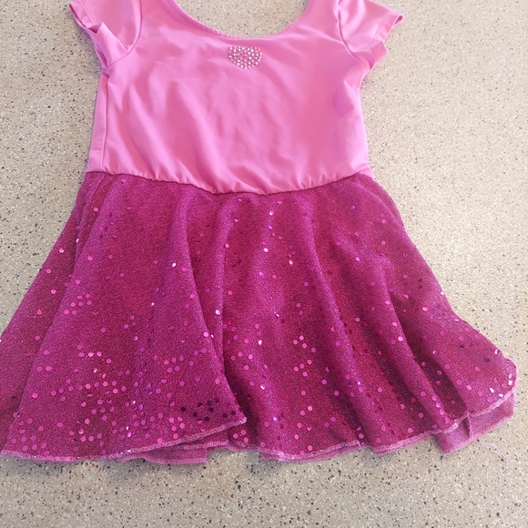 Pink sequins bling gymnastics dance Leotard bright fun cute small dollies & me - Picture 4 of 9